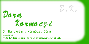 dora kormoczi business card